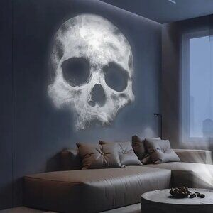 USB-Powered Halloween Decorative 360° Rotatable Skull LED Projector Lamp